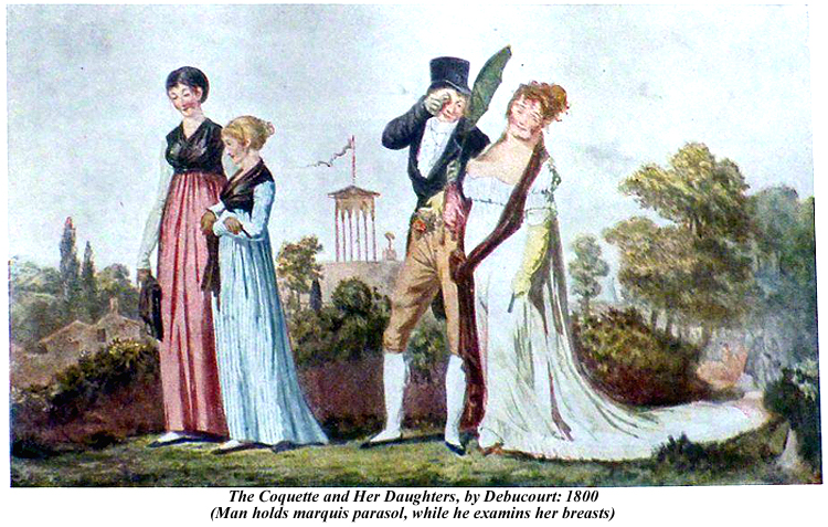 The Coquette and Her Daughters Debucourt 1800 marquis parasol